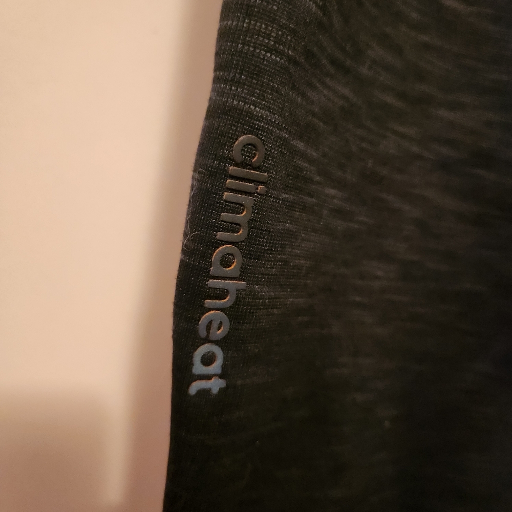 Adidas Climaheat Fleece Lined Running Leggings Tights Charcoal Gray Orange M - Picture 2 of 7